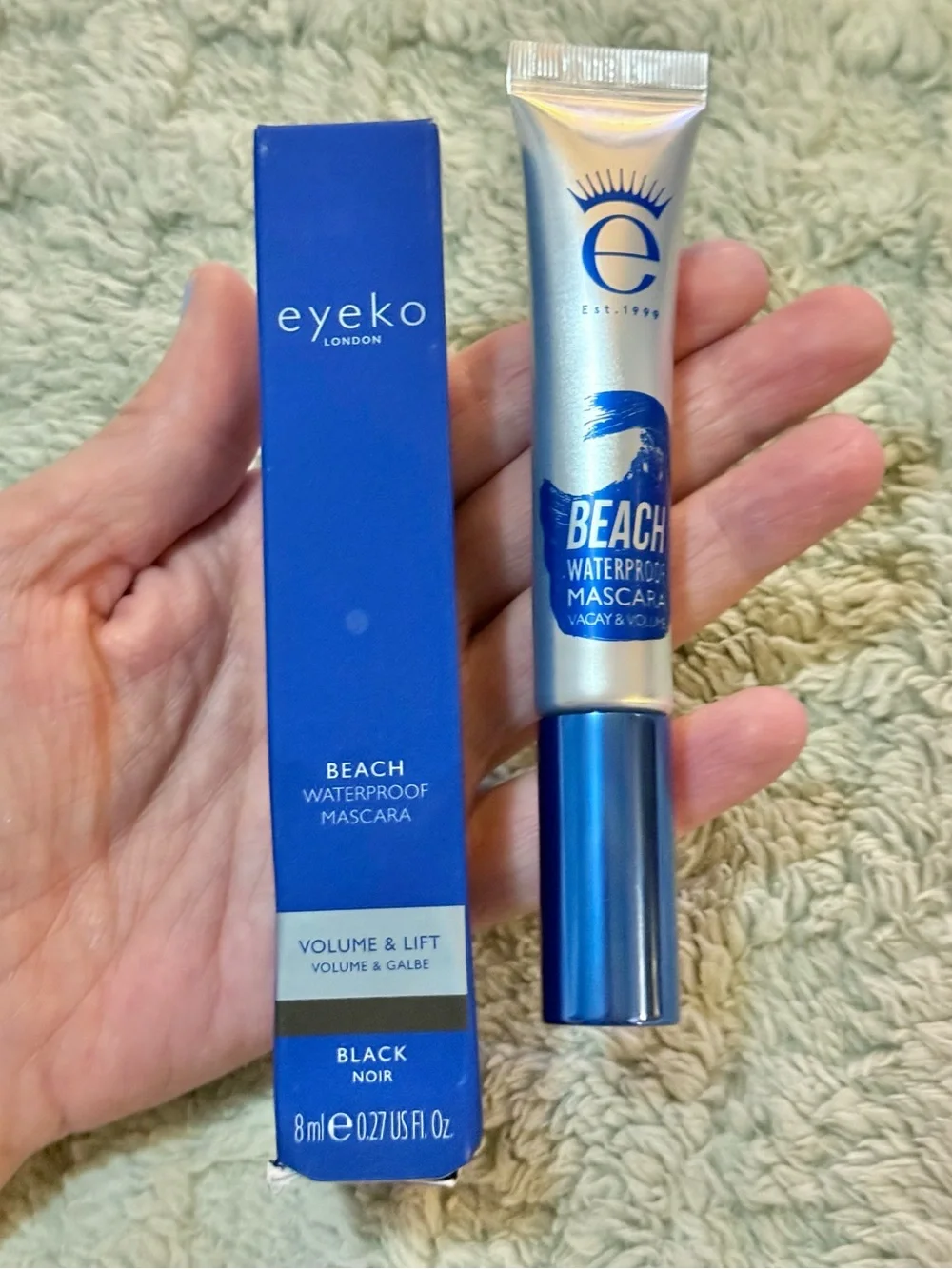 Eyeko Beach Waterproof Mascara in Blue and Silver